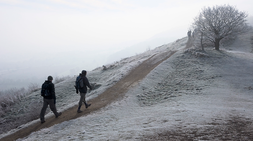 Walkers in the Malvern Hills.